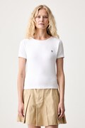 Guess Jeans μπλουζάκι basic γυναικείο από μοντάλ λευκό W6YP10 K3812