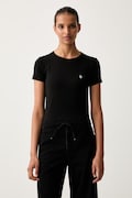 Guess Jeans μπλουζάκι basic γυναικείο από μοντάλ μαύρο W6YP10 K3812