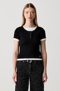 Guess Jeans t-shirt γυναικείο βαμβακερό με ελαστάν μαύρο W6YP07 K3685