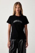 Guess Jeans kratka majica ženska z bombažem črna W6YI50 K4678