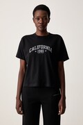 Guess Jeans T-shirt damski bawełniany czarny W6YI10 K3687
