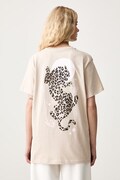 adidas T-shirt damski bawełniany Animal Pack beżowy KT2684