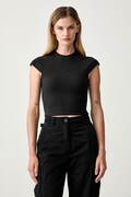 adidas crop top za žene s pamukom crni KF2444