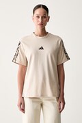 adidas T-shirt damski bawełniany Leopard Pack beżowy KT0407