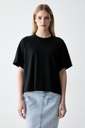 adidas T-shirt oversize damski bawełniany czarny KF2433