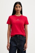 Tommy Jeans kratka majica ženska z bombažem rdeča DW0DW22789