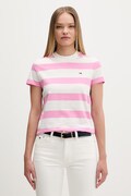Tommy Jeans T-shirt damski bawełniany różowy DW0DW23801