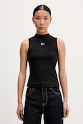 Tommy Jeans top pentru femei, din bumbac cu elastan negru DW0DW23478