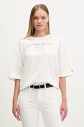 Tommy Jeans T-shirt damski bawełniany beżowy DW0DW22803