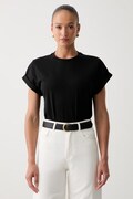 Victoria Beckham T-shirt damski bawełniany Tilly czarny 1226JTS007471A