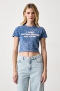 Guess T-shirt damski bawełniany x MARILYN MONROE niebieski W6BI53 K6661