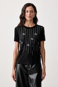 Guess T-shirt damski z modalem czarny W6BI29 K6050
