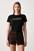 Guess t-shirt da donna in cotone nera W6BI22 K6042