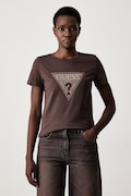 Guess T-shirt damski bawełniany brązowy W6BI20 K6039