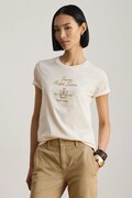 Lauren Ralph Lauren T-shirt damski bawełniany beżowy 200P13943