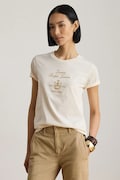 Lauren Ralph Lauren T-shirt damski bawełniany beżowy 200P13943