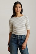 Lauren Ralph Lauren T-shirt damski z bawełną beżowy 200P13919