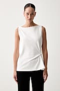 Tommy Hilfiger τοπ γυναικείο βαμβακερό μπεζ WW0WW50972