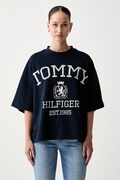 Tommy Hilfiger T-shirt oversize damski bawełniany granatowy WW0WW50940