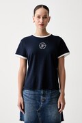 Tommy Hilfiger tricou pentru femei, cu lyocell bleumarin WW0WW50032