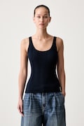 Tommy Hilfiger top dámský s bavlnou námořnický modrý WW0WW50069
