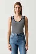 Tommy Hilfiger top dámsky s viskózou tmavomodrý WW0WW52112
