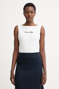 Tommy Hilfiger top de damă din bumbac cu elastan alb WW0WW50947