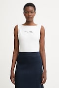 Tommy Hilfiger top de damă din bumbac cu elastan alb WW0WW50947