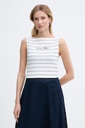 Tommy Hilfiger top ženski bombažen z elastanom bel WW0WW50947