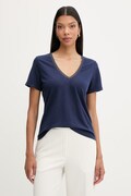 Morgan T-shirt damski z lnem DAMA granatowy DAMA