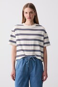 Marc O'Polo T-shirt damski bawełniany beżowy 5000010172