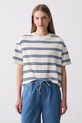 Marc O'Polo T-shirt damski bawełniany beżowy 5000010172