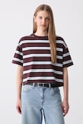 Marc O'Polo T-shirt damski bawełniany bordowy 5000010172
