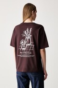 Marc O'Polo T-shirt damski bawełniany bordowy 5000010007