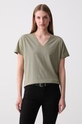 Marc O'Polo T-shirt basic damski bawełniany zielony 5000014379