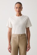 BOSS T-shirt damski bawełniany Elpha_placed6 beżowy 50567045