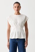 BOSS T-shirt damski bawełniany Evinata beżowy 50565530