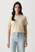 BOSS Orange T-shirt damski bawełniany C_Ezoe beżowy 50571841