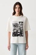 BOSS Orange T-shirt damski bawełniany C_Eregular_4 beżowy 50566819