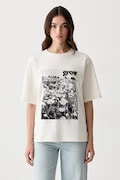 BOSS Orange T-shirt damski bawełniany C_Eregular_4 beżowy 50566819