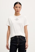 HUGO T-shirt damski bawełniany Damacia_8 beżowy 50573353
