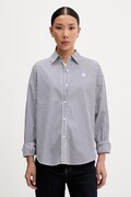 HUGO crop top damski z bawełną Delanor_4 beżowy 50570857