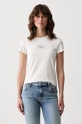 HUGO Blue tričko dámské bavlněné s elastanem 90's Tee_B_1 béžové 50572624