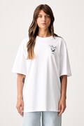 HUGO Blue kratka majica ženska bombažna Oversized Tee_B_15 bela 50566578