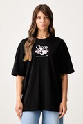 HUGO Blue kratka majica ženska bombažna Oversized Tee_B_15 črna 50566578