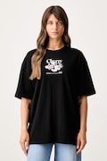 HUGO Blue kratka majica ženska bombažna Oversized Tee_B_15 črna 50566578