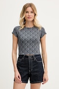 Calvin Klein Jeans crop top damski bawełniany z elastanem szary LV047G830G