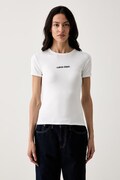 Calvin Klein Jeans majica za žene od pamuka s elastanom bijela LV047G816G
