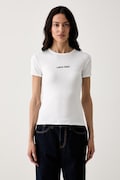 Calvin Klein Jeans majica za žene od pamuka s elastanom bijela LV047G816G