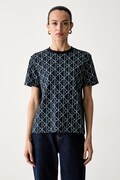 Calvin Klein Jeans t-shirt γυναικείο βαμβακερό σκούρο μπλε LV047G811G
